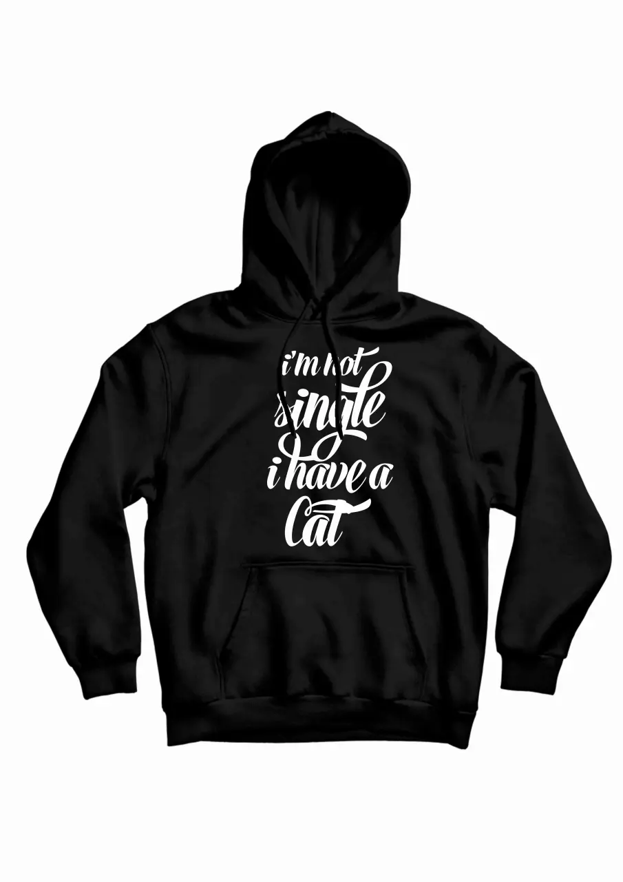 not single I have a cat blackhoodie.jpg