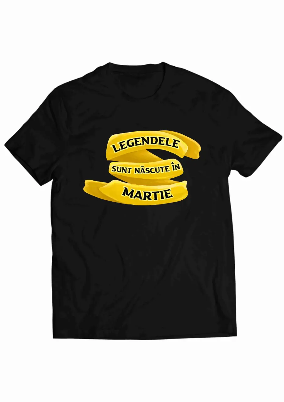 Legenede sunt nascute in Martie Black Tee.jpg
