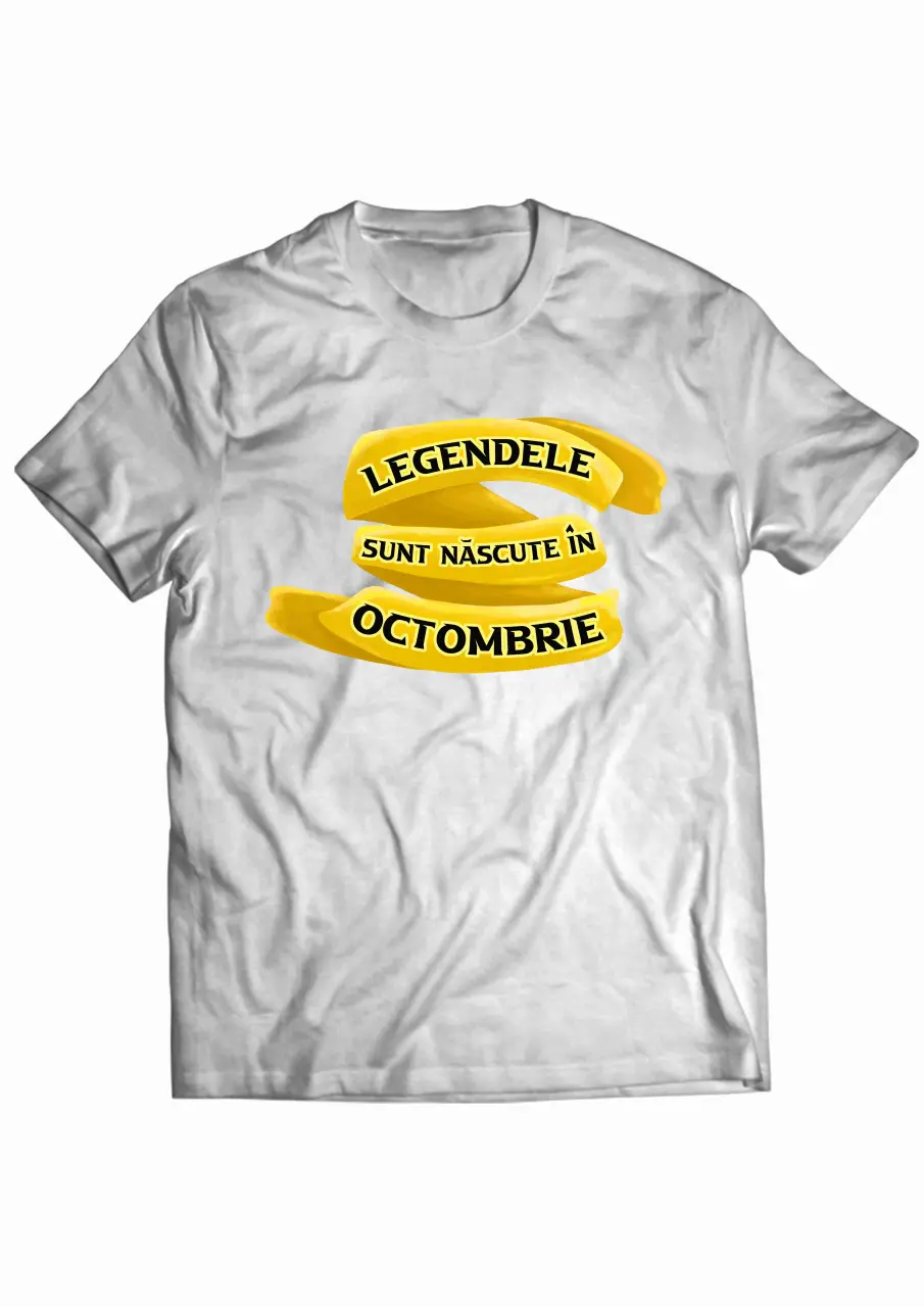 Legenede sunt nascute in Octombrie White Tee.jpg